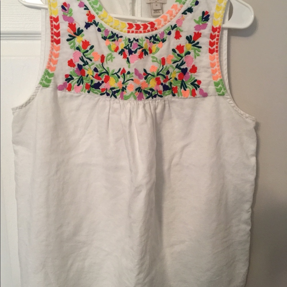 J CREW. Linen peasant top in EXCELLENT Condition!!
